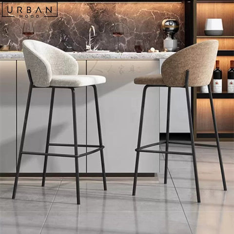 Modern Fabric Bar Stool CABRAL with Metal Frame - URBANMOOD