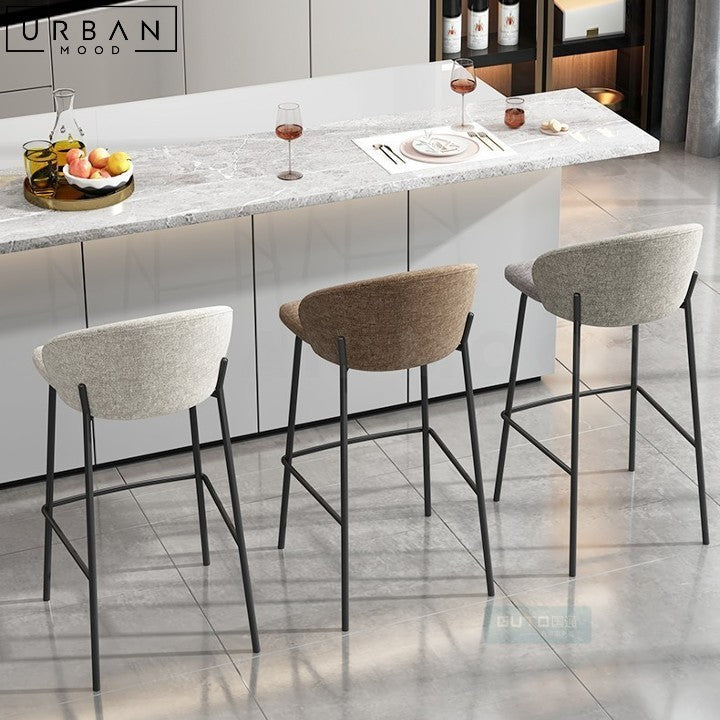 Modern Fabric Bar Stool CABRAL with Metal Frame - URBANMOOD