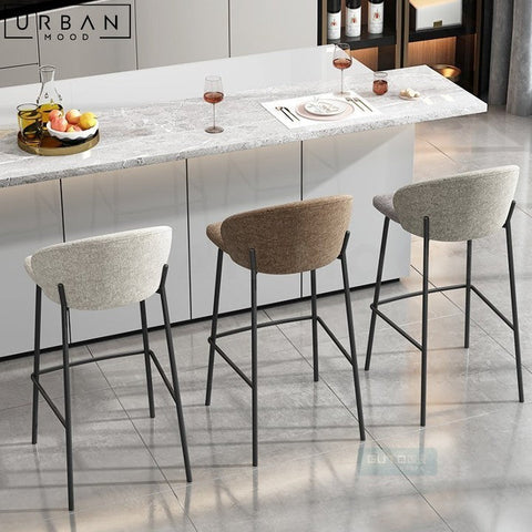 Modern Fabric Bar Stool CABRAL with Metal Frame - URBANMOOD