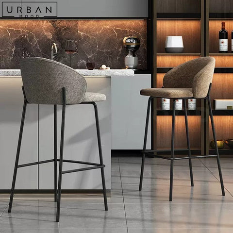 Modern Fabric Bar Stool CABRAL with Metal Frame - URBANMOOD