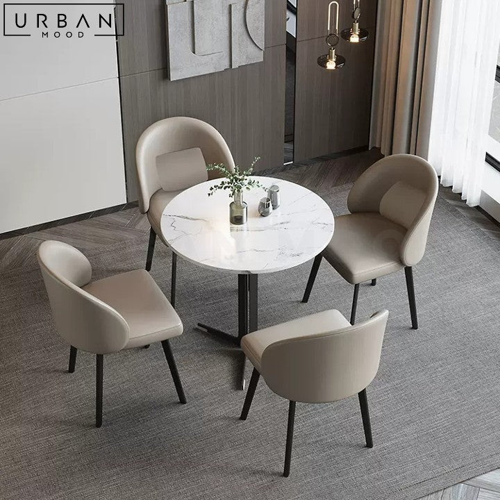 Modern Faux Leather Dining Chair with Metal Legs - URBANMOOD