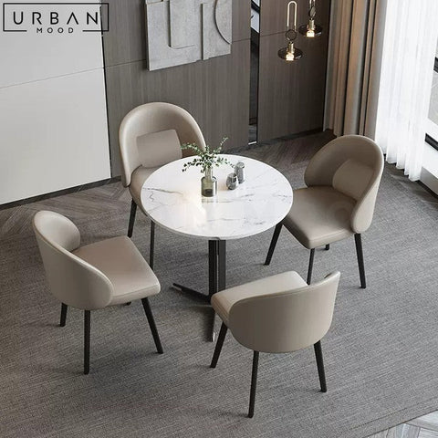 Modern Faux Leather Dining Chair with Metal Legs - URBANMOOD