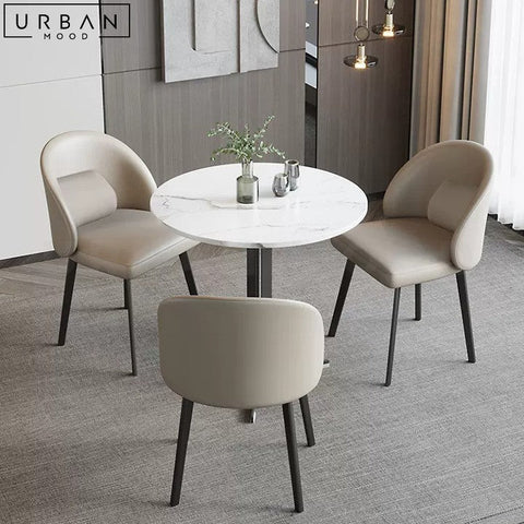 Modern Faux Leather Dining Chair with Metal Legs - URBANMOOD