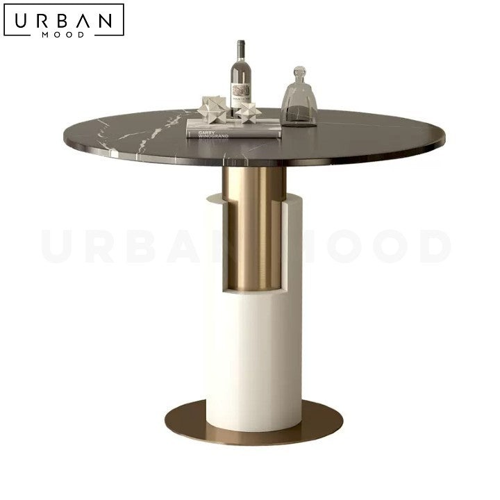 Modern Marble Dining Table with Metal Base - URBANMOOD