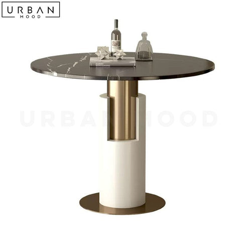 Modern Marble Dining Table with Metal Base - URBANMOOD