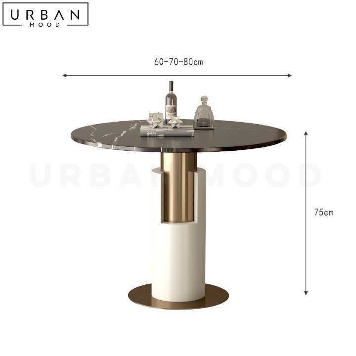Modern Marble Dining Table with Metal Base - URBANMOOD