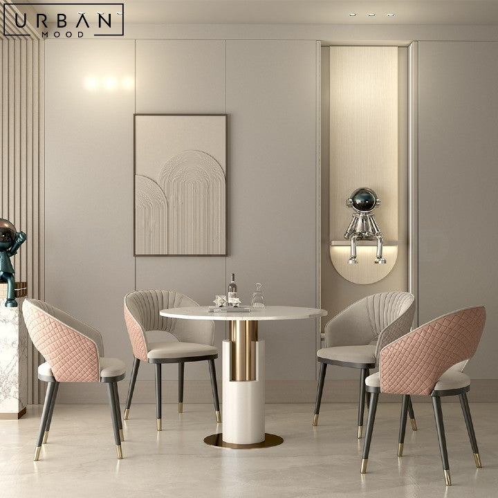 Modern Marble Dining Table with Metal Base - URBANMOOD
