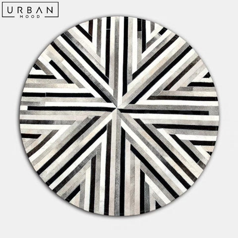 Modern Round Faux Cowhide Rug Minimalist Design - URBANMOOD