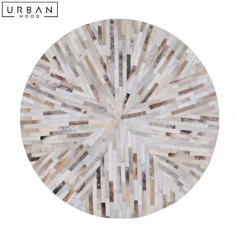 Modern Round Faux Cowhide Rug Minimalist Design - URBANMOOD