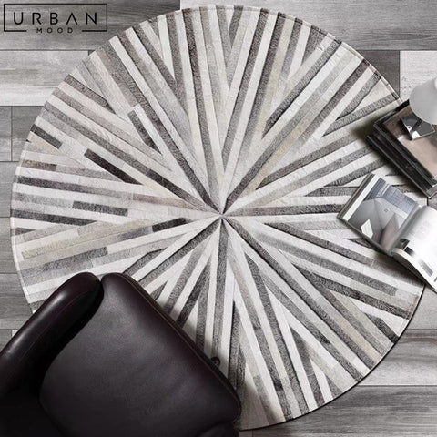 Modern Round Faux Cowhide Rug Minimalist Design - URBANMOOD