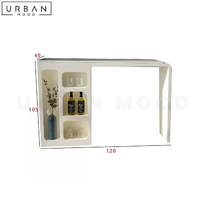 Modern Sintered Stone Bar Table with Metal Frame - URBANMOOD