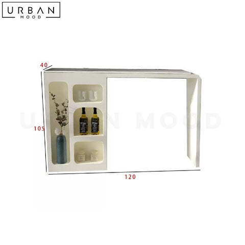 Modern Sintered Stone Bar Table with Metal Frame - URBANMOOD