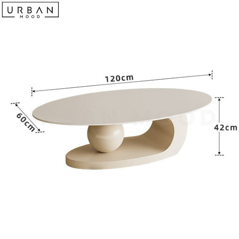Modern Sintered Stone Oval Coffee Table Minimalist Design - URBANMOOD
