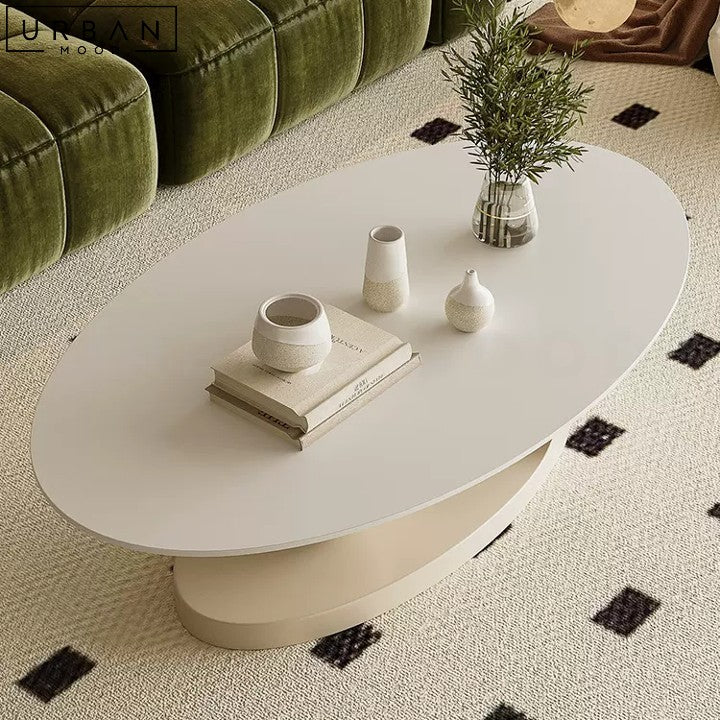 Modern Sintered Stone Oval Coffee Table Minimalist Design - URBANMOOD