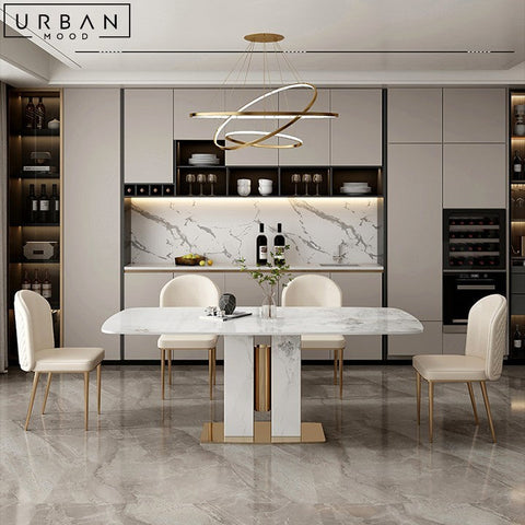 Modern Slate Dining Table with Sintered Stone Top - URBANMOOD