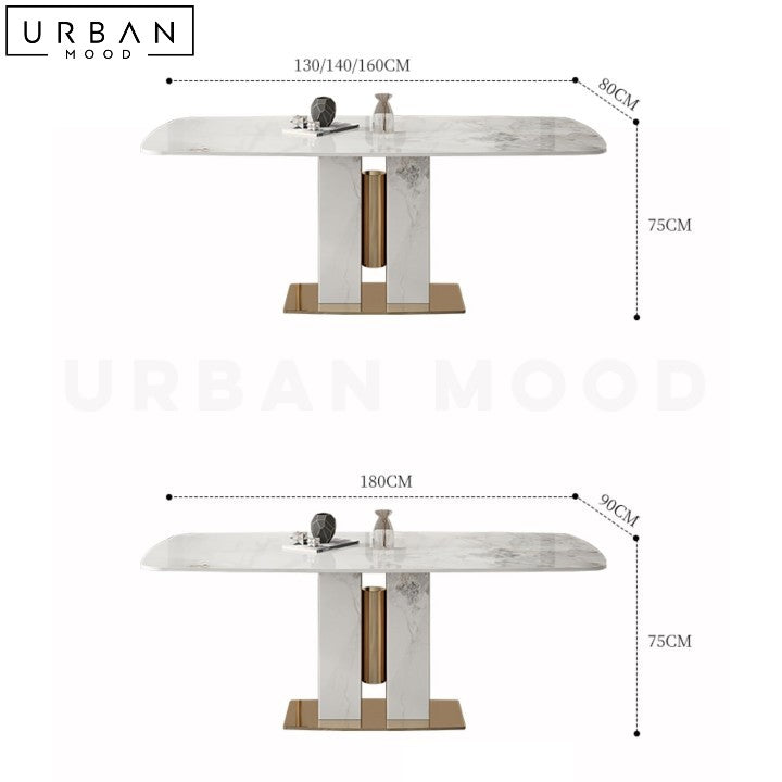 Modern Slate Dining Table with Sintered Stone Top - URBANMOOD