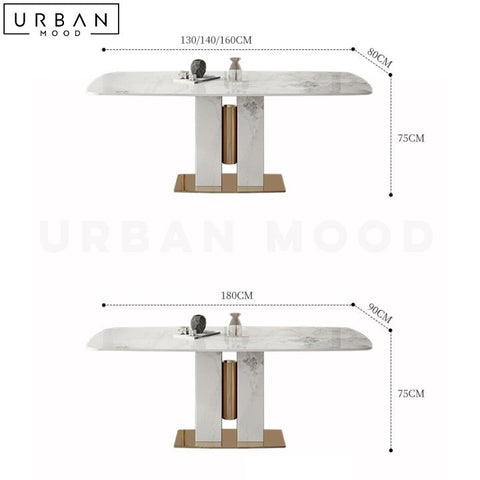 Modern Slate Dining Table with Sintered Stone Top - URBANMOOD