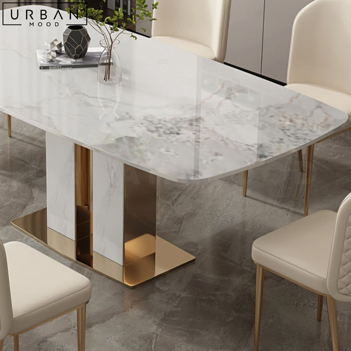 Modern Slate Dining Table with Sintered Stone Top - URBANMOOD