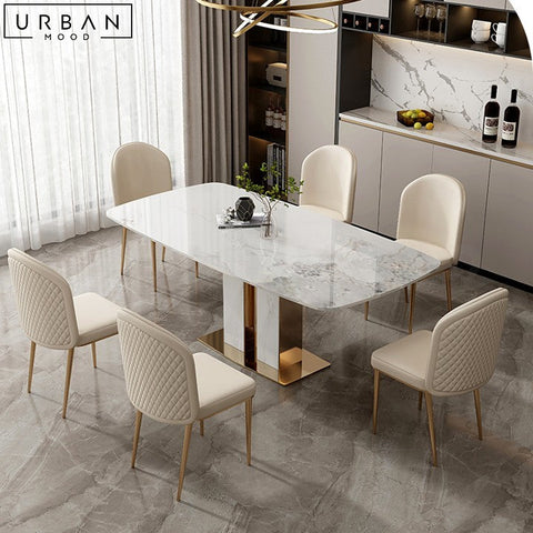 Modern Slate Dining Table with Sintered Stone Top - URBANMOOD
