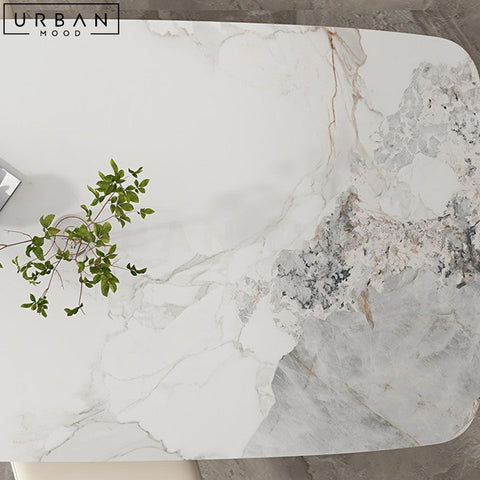 Modern Slate Dining Table with Sintered Stone Top - URBANMOOD