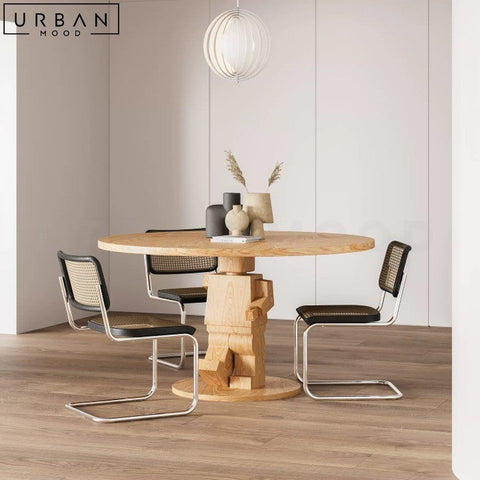 Modern Solid Wood Round Dining Table NATASHA - URBANMOOD