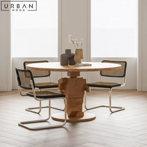 Modern Solid Wood Round Dining Table NATASHA - URBANMOOD