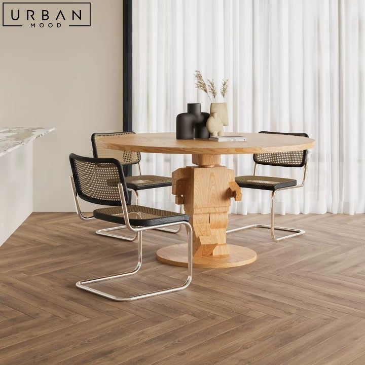 Modern Solid Wood Round Dining Table NATASHA - URBANMOOD