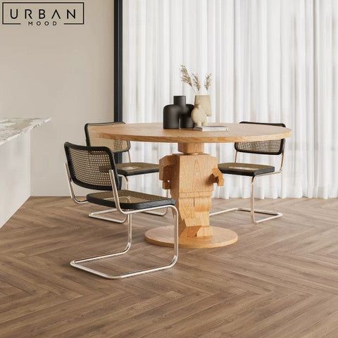 Modern Solid Wood Round Dining Table NATASHA - URBANMOOD