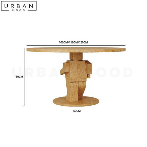 Modern Solid Wood Round Dining Table NATASHA - URBANMOOD