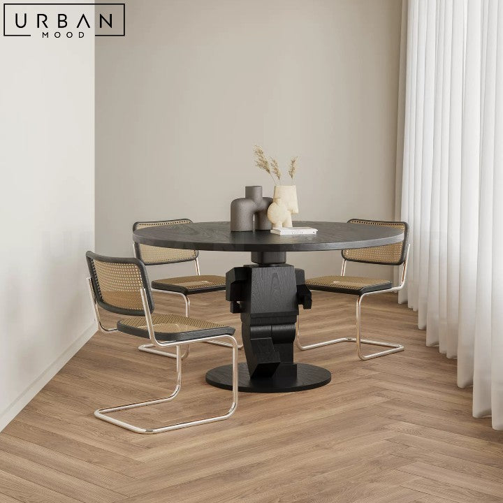 Modern Solid Wood Round Dining Table NATASHA - URBANMOOD