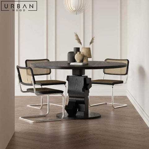 Modern Solid Wood Round Dining Table NATASHA - URBANMOOD
