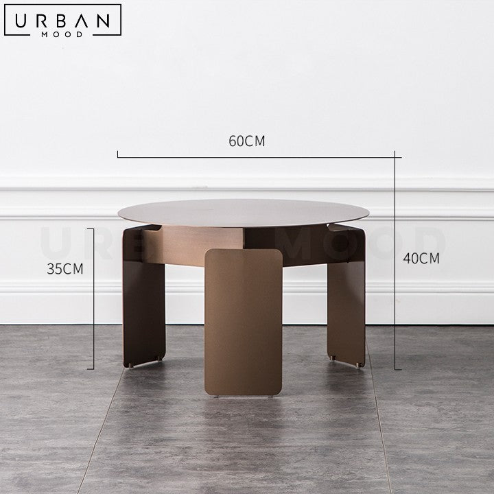 Modern Stainless Steel Round Coffee Table Elegant Design - URBANMOOD