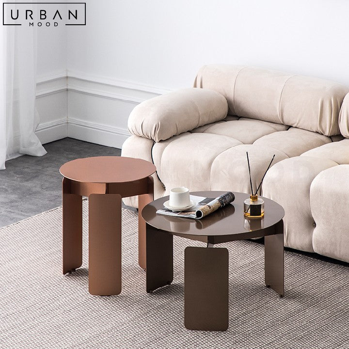 Modern Stainless Steel Round Coffee Table Elegant Design - URBANMOOD
