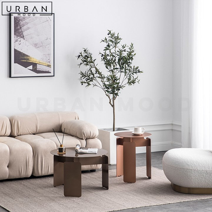 Modern Stainless Steel Round Coffee Table Elegant Design - URBANMOOD