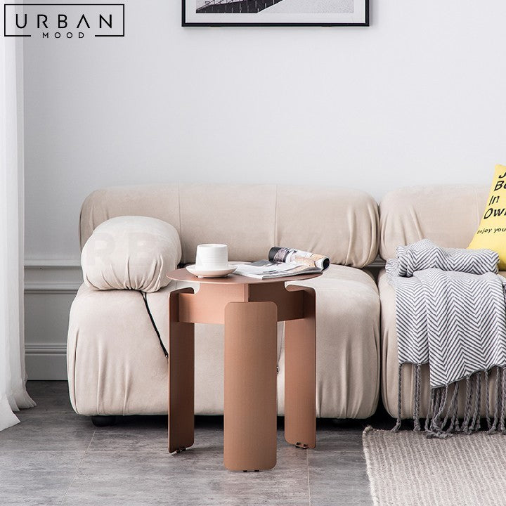 Modern Stainless Steel Round Coffee Table Elegant Design - URBANMOOD