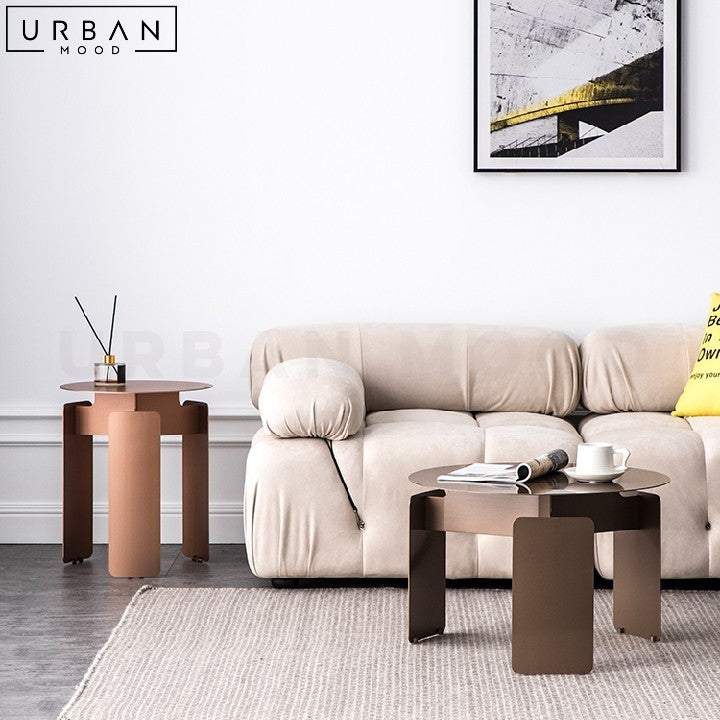 Modern Stainless Steel Round Coffee Table Elegant Design - URBANMOOD