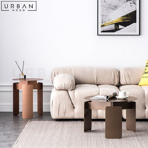 Modern Stainless Steel Round Coffee Table Elegant Design - URBANMOOD