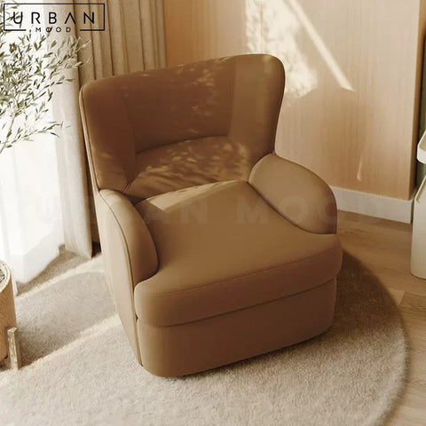 Modern Swivel Reading Chair with Fabric Upholstery - URBANMOOD