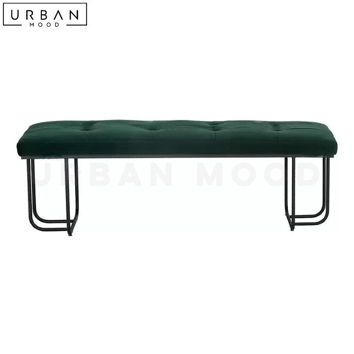 Modern Velvet Entryway Bench Upholstered with Metal Frame - URBANMOOD