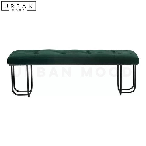 Modern Velvet Entryway Bench Upholstered with Metal Frame - URBANMOOD
