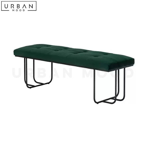 Modern Velvet Entryway Bench Upholstered with Metal Frame - URBANMOOD
