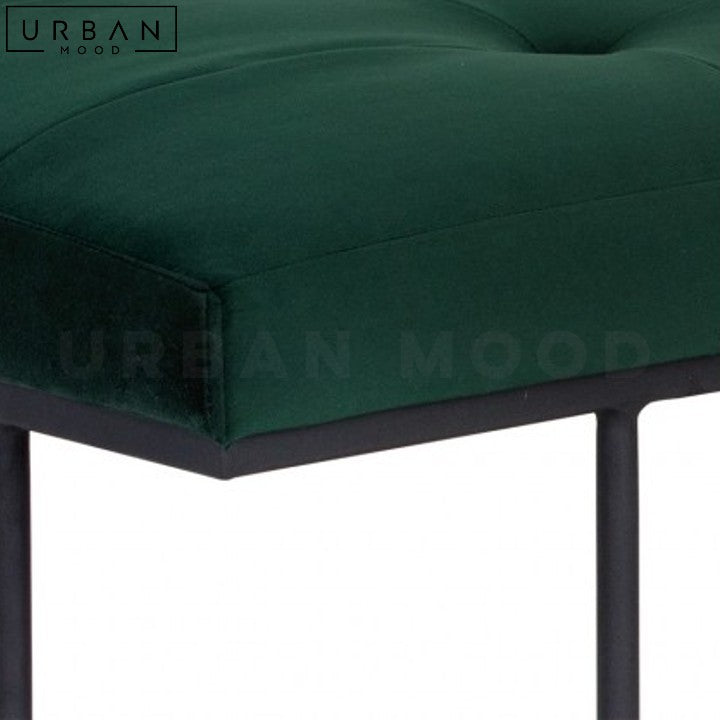 Modern Velvet Entryway Bench Upholstered with Metal Frame - URBANMOOD