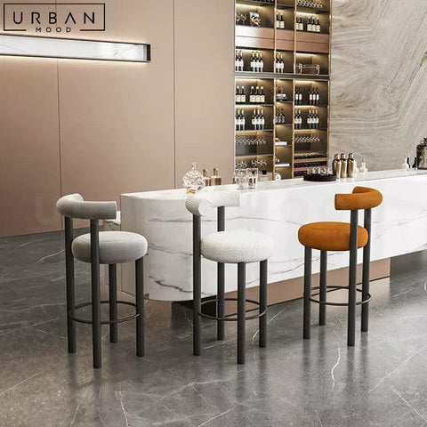 NABBY Modern Boucle Bar Stool Minimalist Design - URBANMOOD