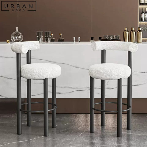 NABBY Modern Boucle Bar Stool Minimalist Design - URBANMOOD