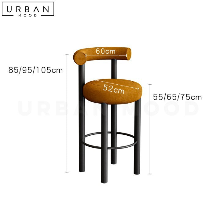 NABBY Modern Boucle Bar Stool Minimalist Design - URBANMOOD