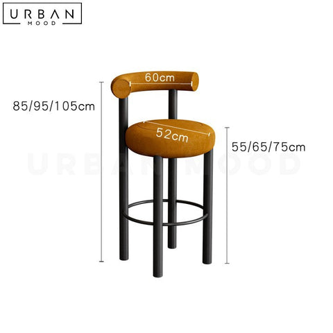 NABBY Modern Boucle Bar Stool Minimalist Design - URBANMOOD