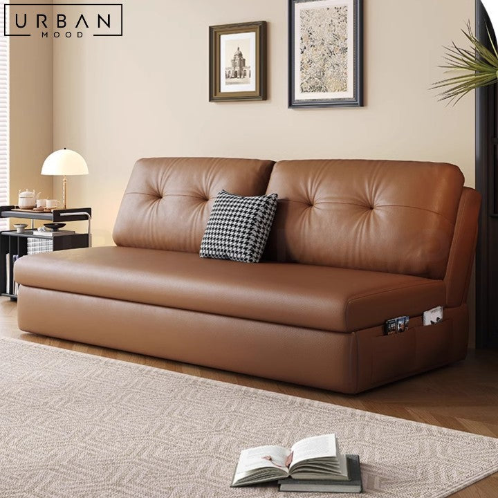 NEDEL Modern Faux Leather Sofa Bed with Storage - URBANMOOD