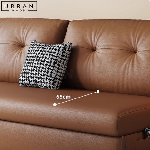 NEDEL Modern Faux Leather Sofa Bed with Storage - URBANMOOD