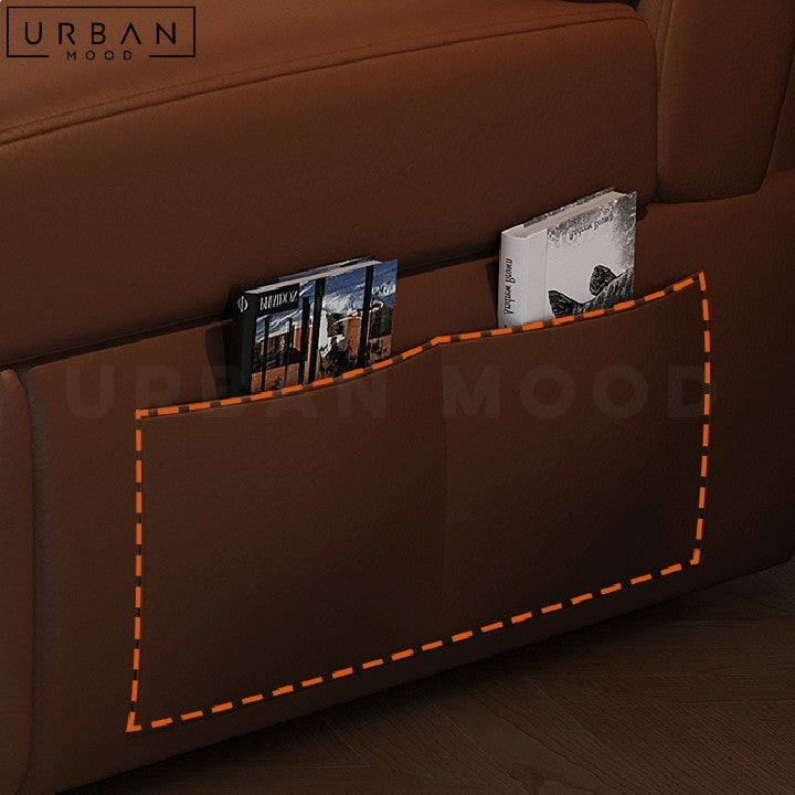NEDEL Modern Faux Leather Sofa Bed with Storage - URBANMOOD