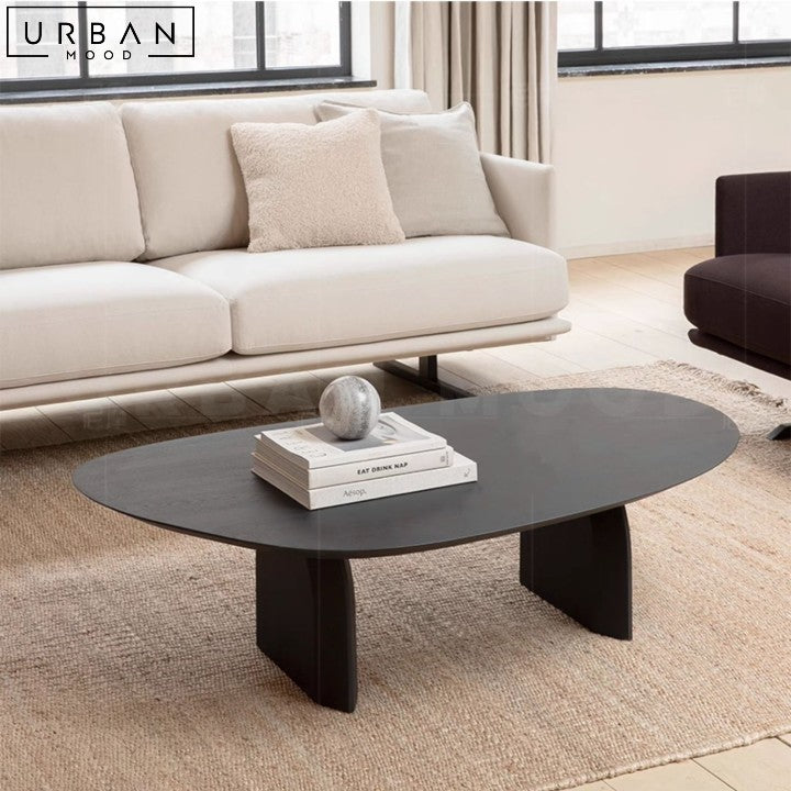 NERON Irregular Solid Pine Wood Coffee Table Modern Design - URBANMOOD